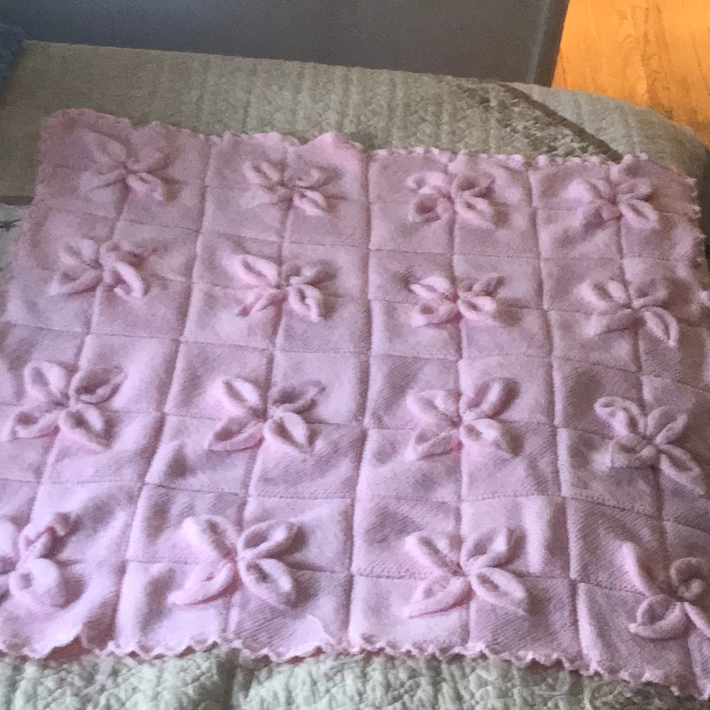 Hand knitted custom quilt by my MOM.